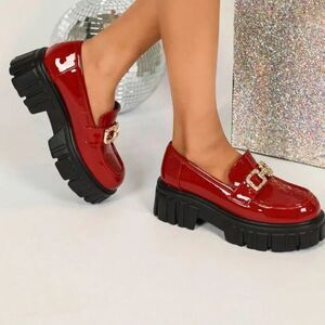 BRAND NEW MUDD BOWNOT CHUNKY HEEL PLATFORM LOAFERS